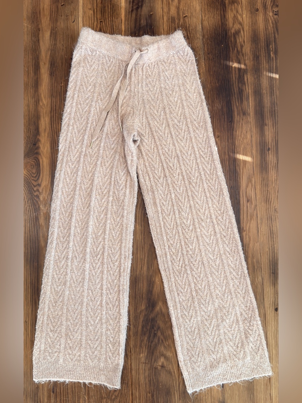 Jason Wu Wide-Leg Knit Pants in Light Beige